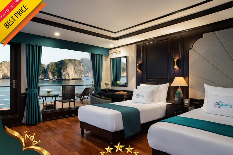 Luxury Halong 2-Day 5 Star Cruise: Balcony, Bathtub Room Junior Suite with private balcony - 1st floor