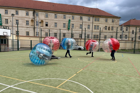 Prague: Bubbles football in city centre of Prague