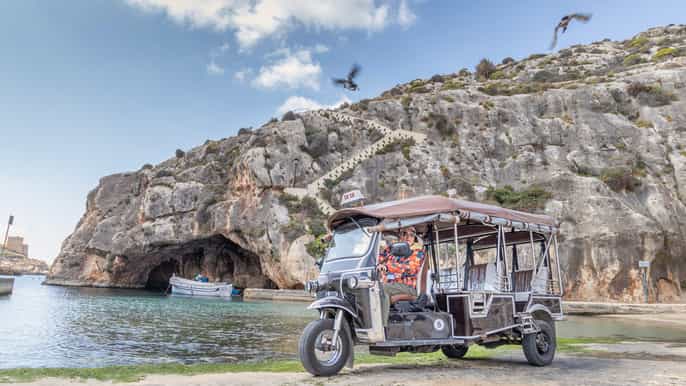 From Malta: Gozo Tuk-Tuk Tour with Comino Mini Cruise