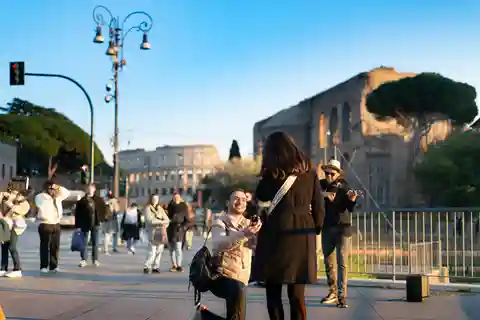 Överraskande fotografering av frieri i Rom