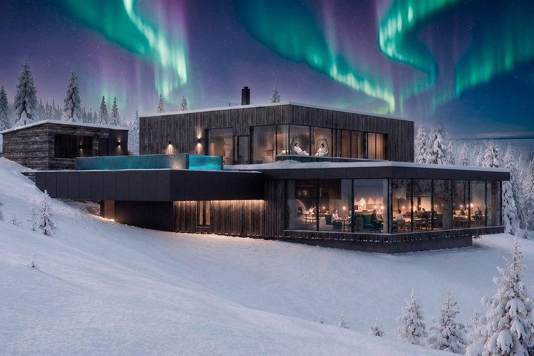 Rovaniemi: Arctic Spa with Lapland’s Only Infinity Pool Rovaniemi: Culta Arctic Spa Experience in SkyView Igloos