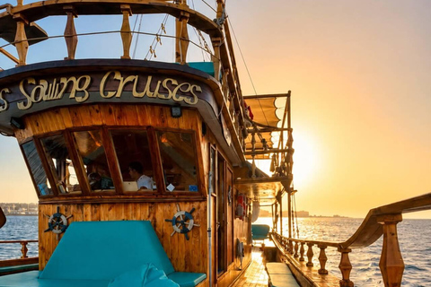 Rhodes: Daily All-Inclusive Wooden Boat Cruise 6h-BBQ-Swim