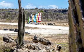Blokart Landsailing on the shores of the Caribbean Bonaire