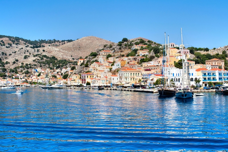 Rhodos: Dagtrip naar het eiland Symi per snelle bootBoottickets + transfer Lindos, Pefkos, Kalathos, Lardos