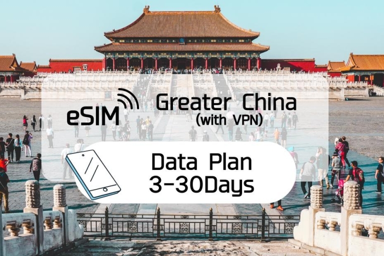 Gran China (con VPN): Plan diario de datos móviles eSimDiario 500MB /3 Días