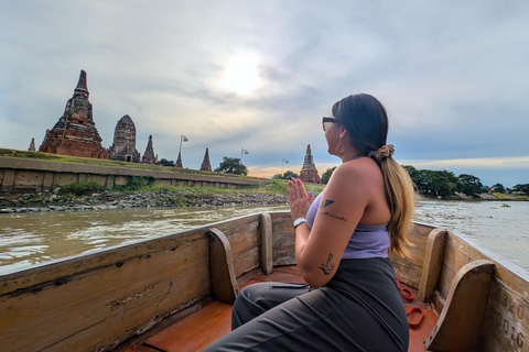 Bangkok: Excursión de un día a Ayutthaya con Tour Privado en Longtail