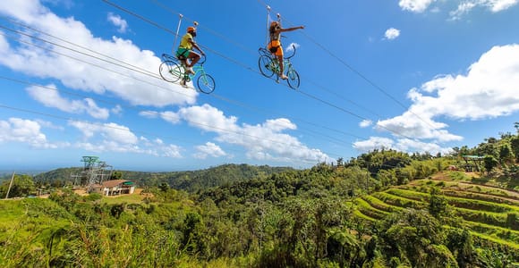 From San Juan: Zipline & Toro Bike Tour with Transportation