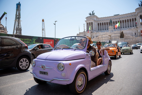 Timeless Rome: A Journey in Fiat 500 or Convertible Fiat 500 Shared Vintage Convertible Fiat 500 experience