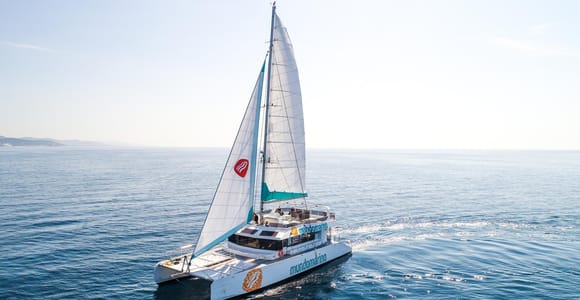 Malaga: Catamaran Sailing Cruise with Swimming & Optional DJ