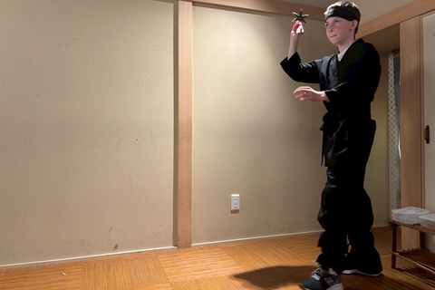 Osaka: Ninja Experience Cafe in Dotonbori Ninja Training + Ninja Costume Rental + One Drink + Meal