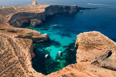 Malta: Roundtrip Ferry to Comino Blue Lagoon w/Gozo OptionFrom Marfa: Marfa—Comino Blue Lagoon—Marfa