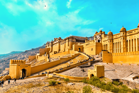 Jaipur : Visite guidée du fort d'Amer et de la ville de Jaipur (tout compris)Taxi + chauffeur + guide touristique