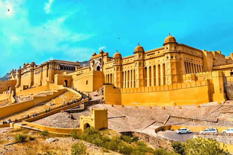 Jaipur : Visite guidée du fort d'Amer et de la ville de Jaipur (tout compris)Taxi + chauffeur + guide touristique