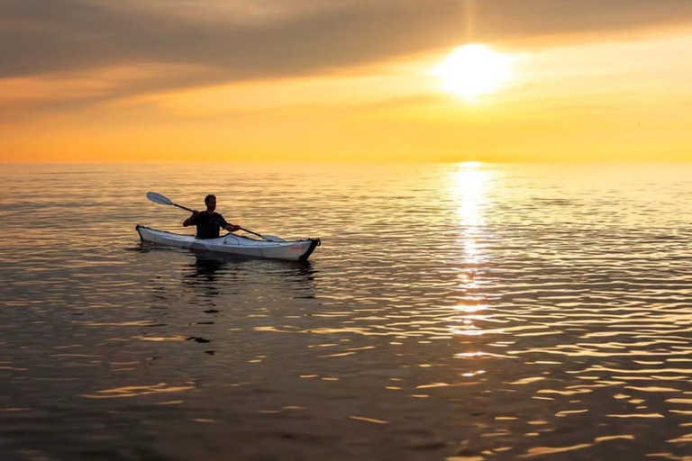Muscat: Al Qurum Beach Sunset Kayaking Experience sunset kayak guided tour with snorkeling