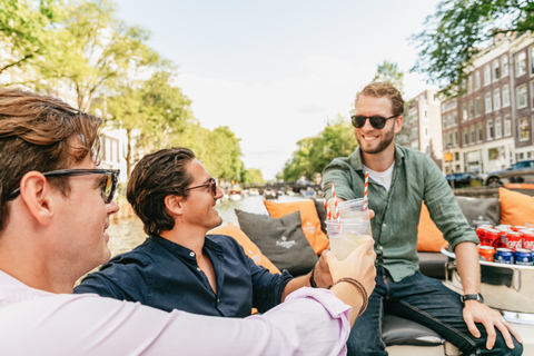 Amsterdam: Open Boat Cruise with Unlimited Drinks Option Rijksmuseum Meeting Point without Drinks