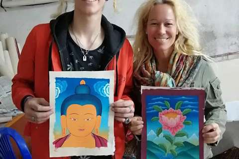 Thangka Painting Class with Local Artist in Patan Mandala Painting Workshop