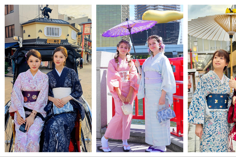 Tokyo: Asakusa Kimono Rental with Hairstyling and Makeup Kimono (Yukata) Experience Package (Men & Children Only)