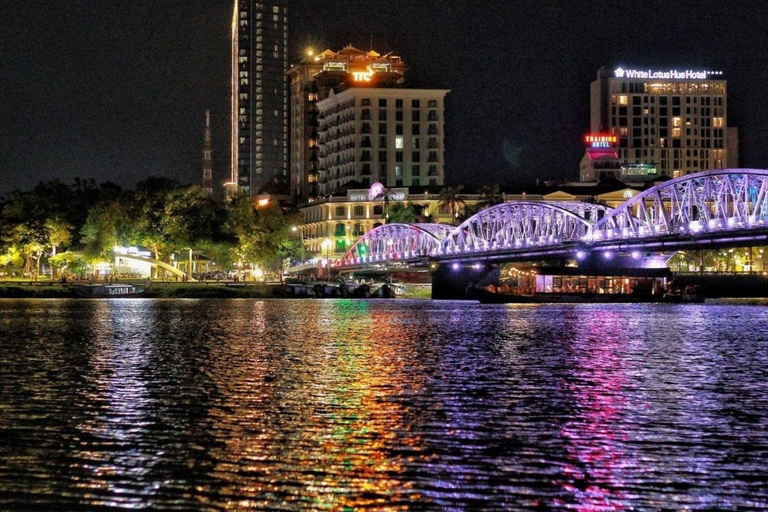 Hue by Night: Motorbike Tour with Lady Riders & Food Tasting Night Motorbike Tour (Private Tour)