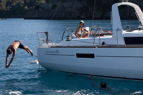 Santorini: Private Caldera Sailing Trip with Open Bar & Meal Private Sunset Trip