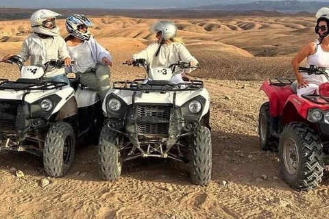 From Marrakesh: Dinner &amp; Quade Bike, Sunset in Desert Agafay