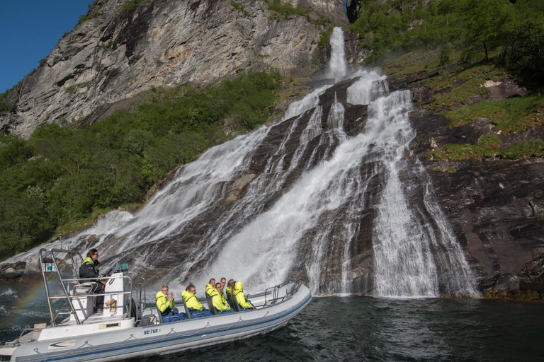 Olden: Bus to Geirangerfjord for RIB Boat Fjordsafari