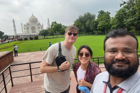 Desde Jaipur: Excursión de un día al Taj Mahal y traslado a DelhiTodo incluido - Coche , Guía , Comida, Entrada Monumentos