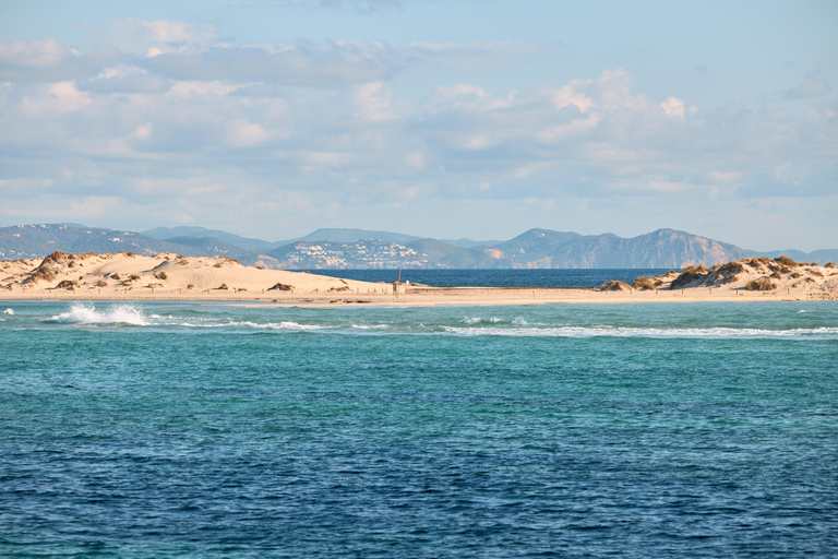 Ibiza: Formentera Boat and Bike Guide Tour +Sunset Party Gold Edition: Formentera Bike & Boat Adventure from Ibiza
