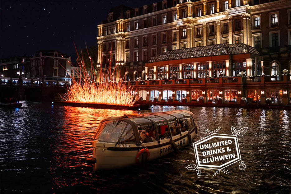 Amsterdam: Light Festival Boat with Unlimited Drinks Option