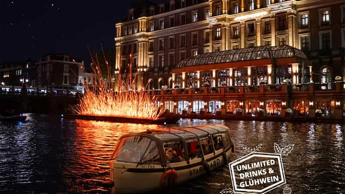 Amsterdam: Light Festival Boat with Unlimited Drinks & Snack