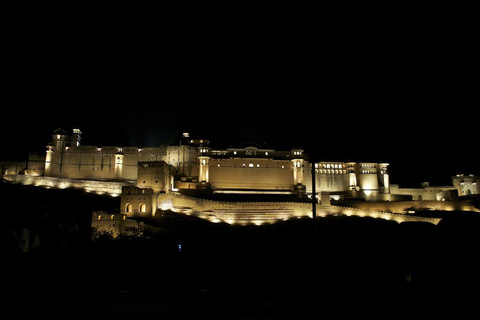 Tour privato della sera di Jaipur con tramonto del Tempio delle ScimmieTour serale di Jaipur in auto