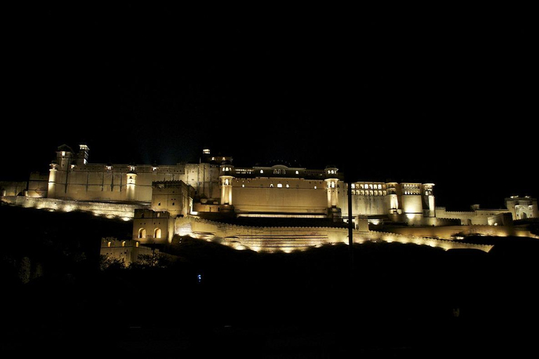 Tour privato della sera di Jaipur con tramonto del Tempio delle ScimmieTour serale di Jaipur in auto