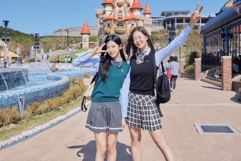 Busan: Lotte World 1 Day Pass + Korean School Uniform Rental Busan Lotte World 1 Day Pass + Korean School Uniform Rental