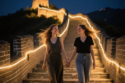 Sunset Glow at Mutianyu Great Wall Night Bus Tour+Ticket Mutianyu Great Wall Night Bus Tour with Ticket + Cable Car