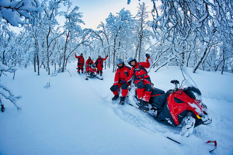 Z Tromsø: Lyngen Alps Wycieczka z przewodnikiem na skuterach śnieżnych