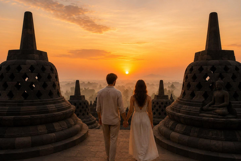 VIP Borobudur Sunrise Inside and Prambanan Sunset in one day Shared Prambanan sunset guided tour