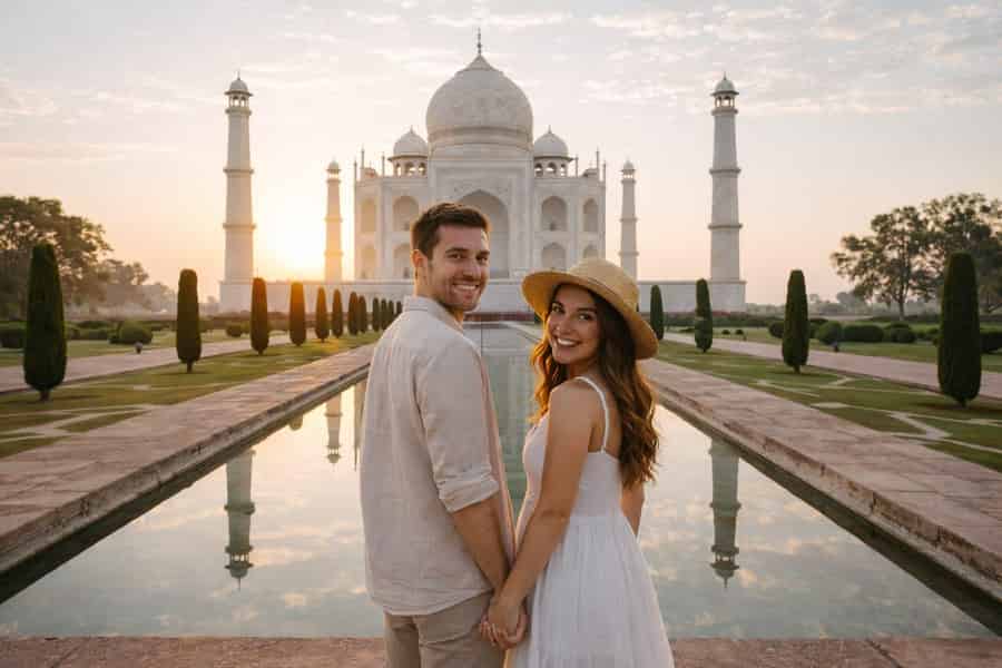 Delhi: Private Tour zum Taj Mahal bei Sonnenaufgang & Ticket ohne Anstehen. Foto: GetYourGuide Delhi: Private Tour zum Taj Mahal bei Sonnenaufgang & Ticket ohne Anstehen. Foto: GetYourGuide