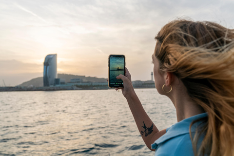 Barcelona: Tour zeilen en helikoptervluchtVaren en Helikoptervlucht Tour