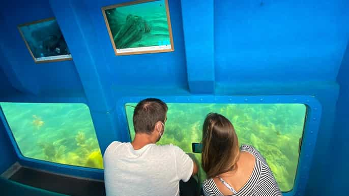 Sesimbra: Tour en barco por el mar en familia con visión submarina