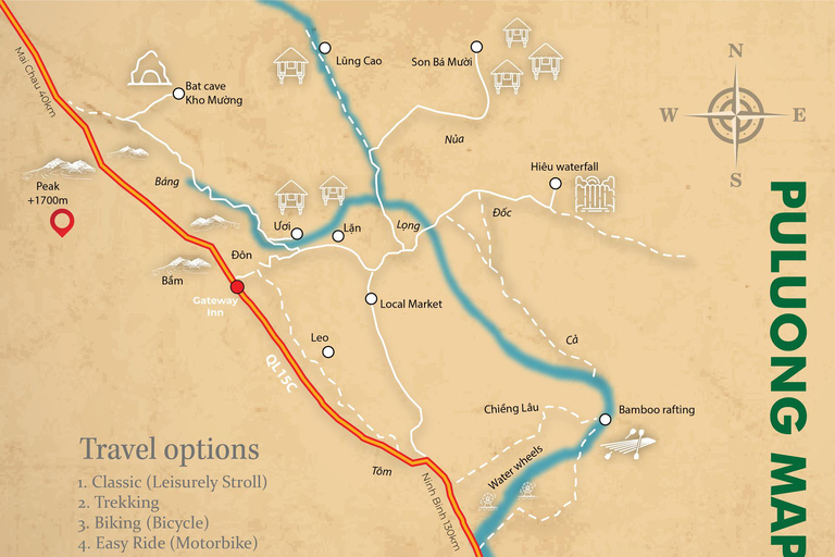 河内：乘坐豪华轿车往返蒲良从 Pu Luong 到 河内