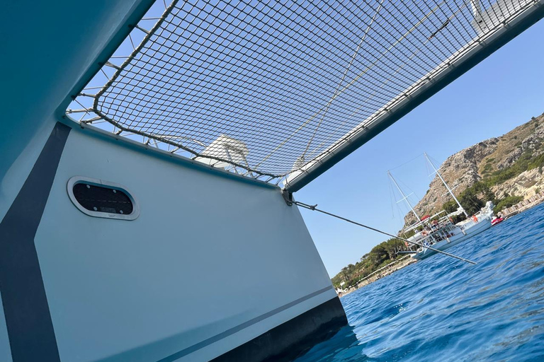 Rhodes: Sailing Catamaran Day Cruise with food and drinks Rhodes: Catamaran Full Day Cruise with food and drinks