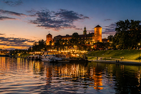 Krakow: Sunset & Night Cruise on a Traditional Wooden Boat