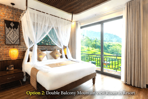 From Hanoi: 3-Day Ninh Binh & Pu Luong Nature Adventure Option 2: Deluxe Hotel & Deluxe Resort with Mountain View