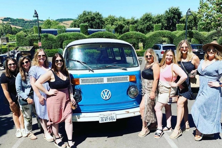 Tour per piccoli gruppi nella regione del vino su un autobus VW d&#039;epocaTour della regione vinicola per piccoli gruppi sull&#039;autobus VW vintage