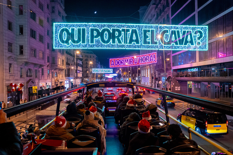 Barcelona: passeio de autocarro aberto com luzes de Natal20h30 Passeio de Natal Espanhol