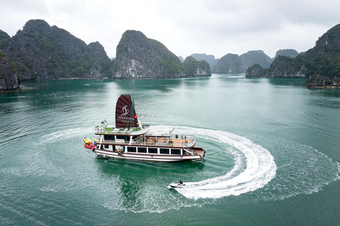 Hanoi/Cat Ba: Lan Ha Bay Day Cruise with Dark & Bright Caves Day Trip Cruise Pick up & Drop Off From Cat Ba Town