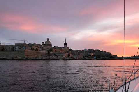 From Valletta: Romantic Sunset Cruise on a Sailing Yacht