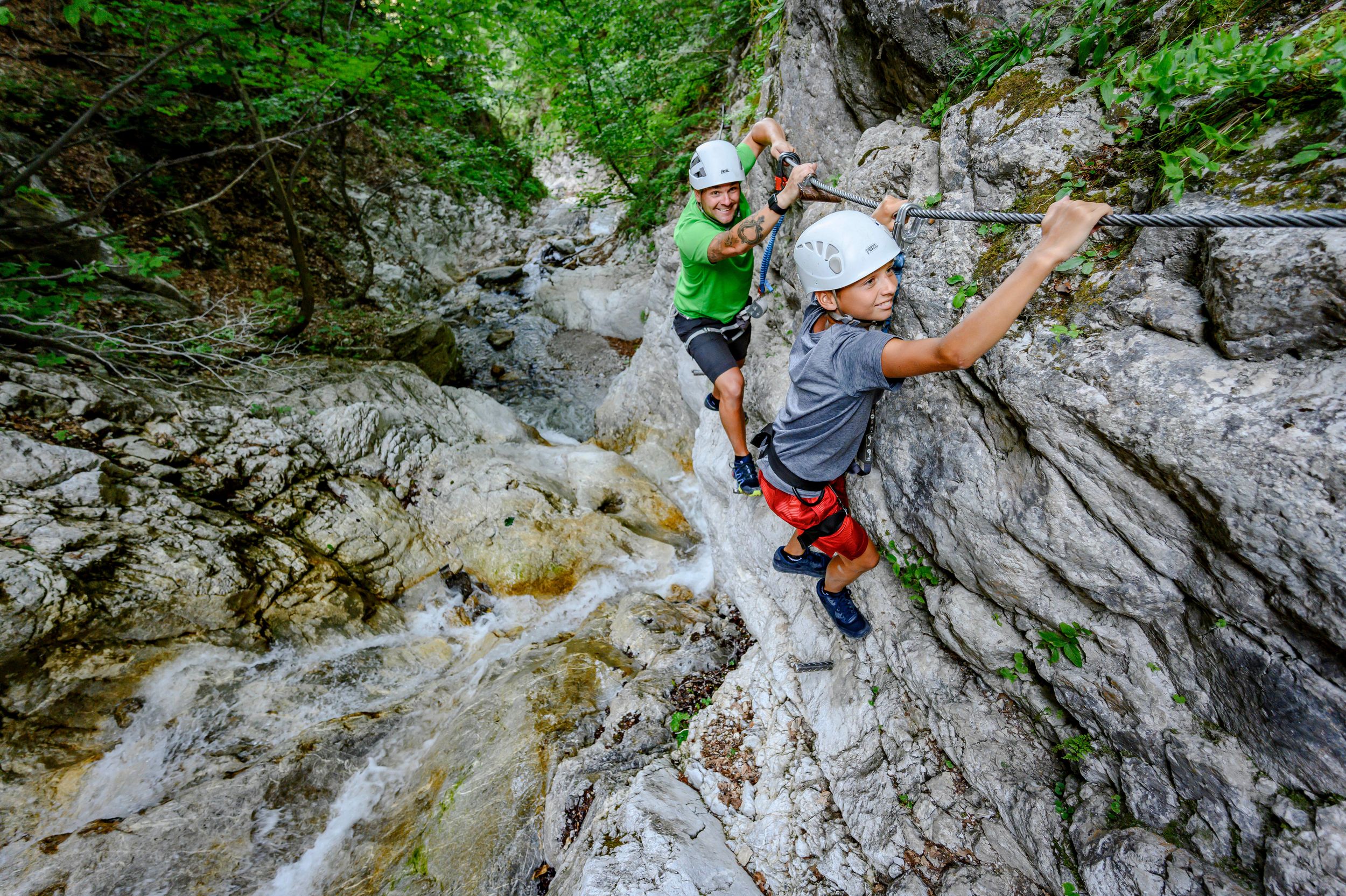 Kärnten/Villach: Klettertour am Wasserfall Rotschitza
