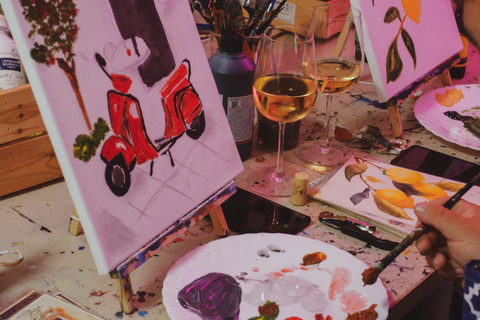 Tipsy Painting Class med Fine Wine &amp; Arts i RomTipsy målarkurs med Fine Wine &amp; Arts i Rom