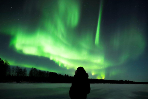 Z Rovaniemi: Zorza polarna w Laponii nad jeziorami