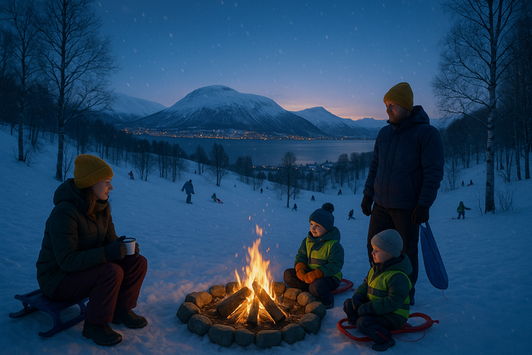 Tromsø: Sledding and Bonfire Experience with Snacks